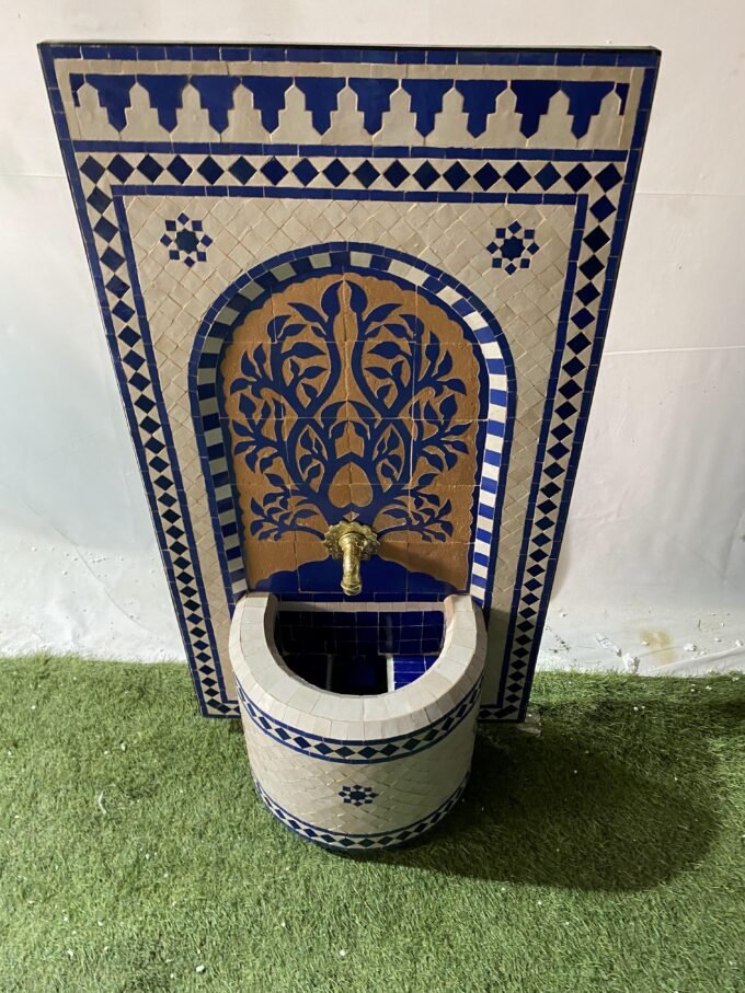 Moroccan Wall Mosaic Garden and Indoor fountain
