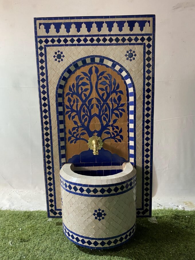 Moroccan Wall Mosaic Garden and Indoor fountain