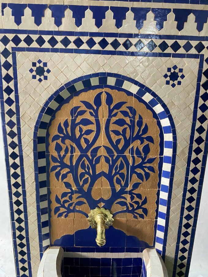 Moroccan Wall Mosaic Garden and Indoor fountain