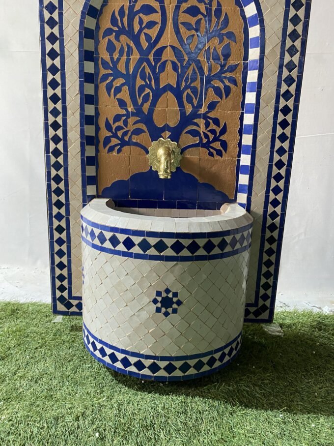 Moroccan Wall Mosaic Garden and Indoor fountain
