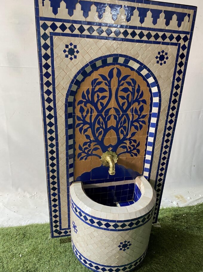 Moroccan Wall Mosaic Garden and Indoor fountain