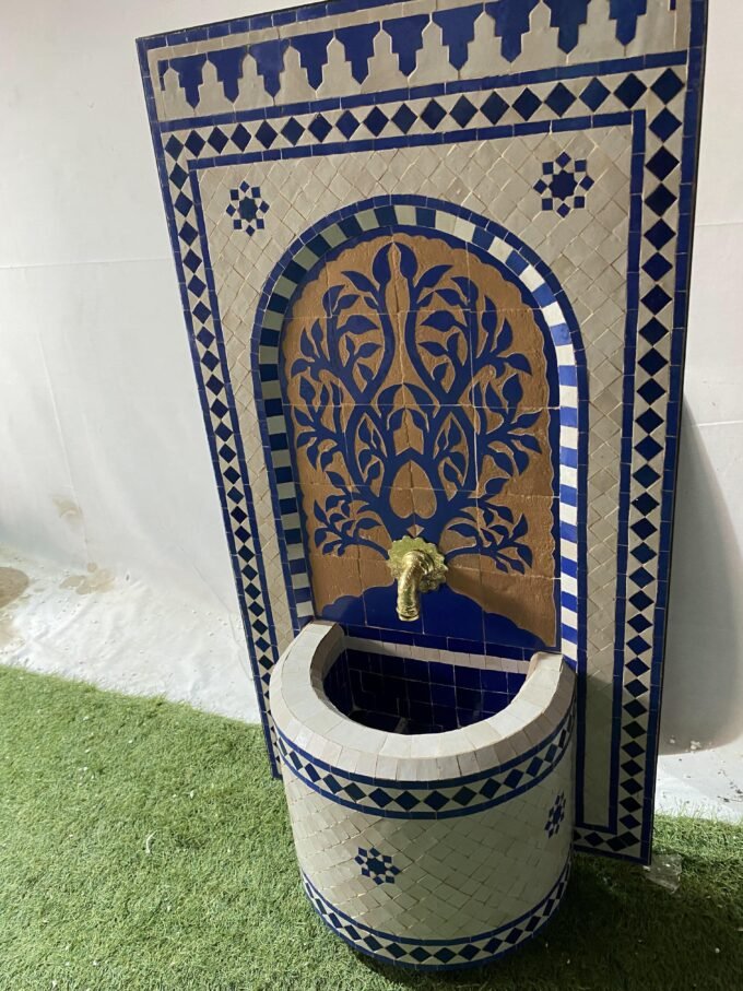 Moroccan Wall Mosaic Garden and Indoor fountain