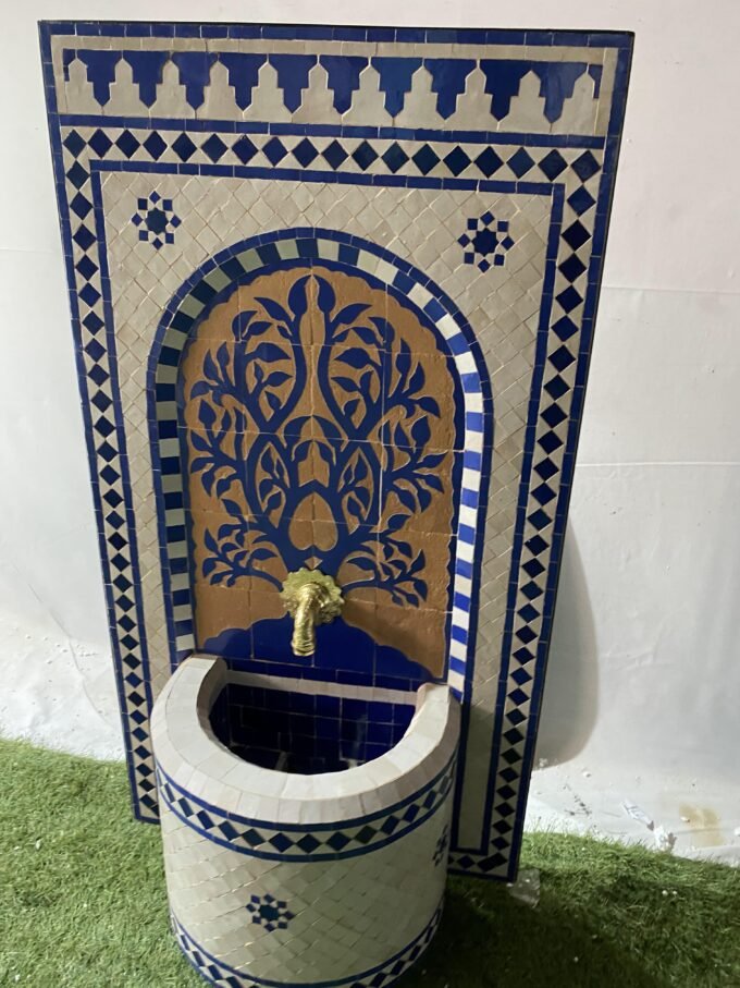 Moroccan Wall Mosaic Garden and Indoor fountain