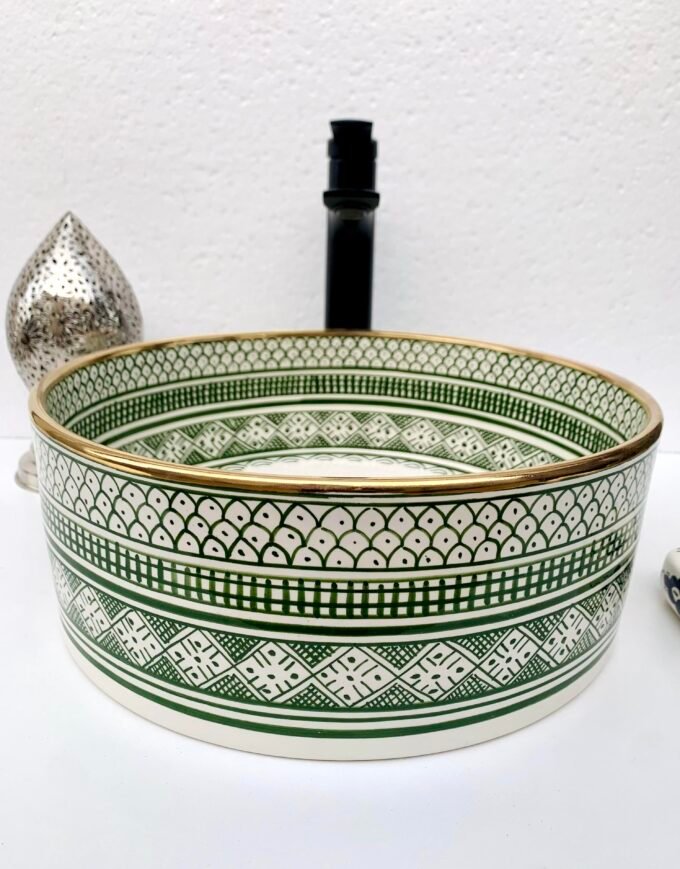 Authentic Moorish-Style Ceramic Basin Sink