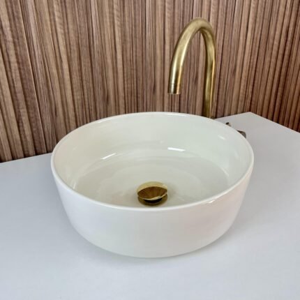 White Hand-painted Moroccan Ceramic Bowl Sink