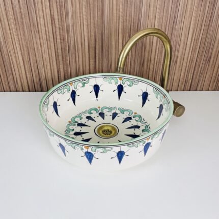 Wanderful Hand-painted Moroccan Ceramic Vesel Sink