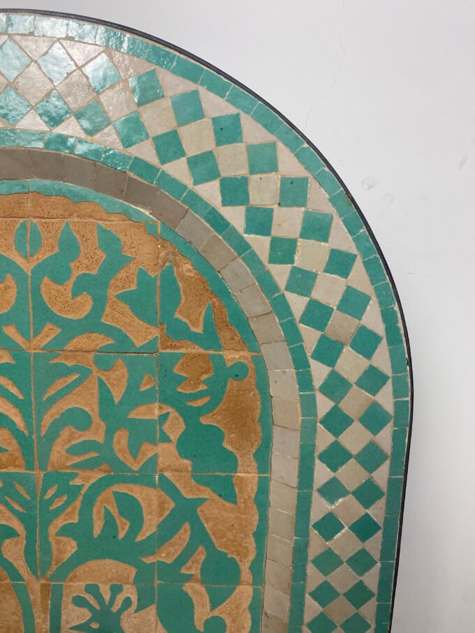 Handcrafted Green Moroccan Mosaic Fountain