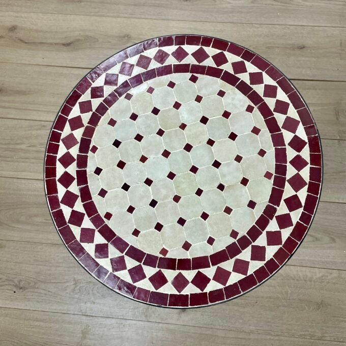 Moroccan Handmade Fern Red Round Table