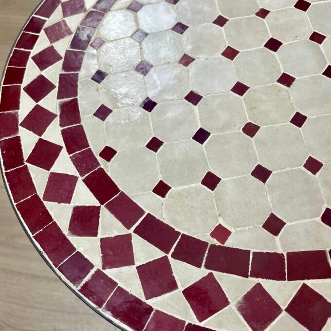 Moroccan Handmade Fern Red Round Table