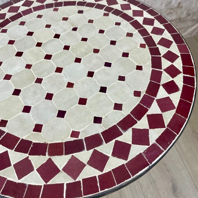 Moroccan Handmade Fern Red Round Table
