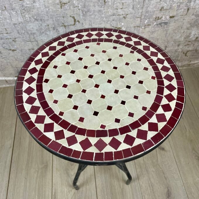 Moroccan Handmade Fern Red Round Table