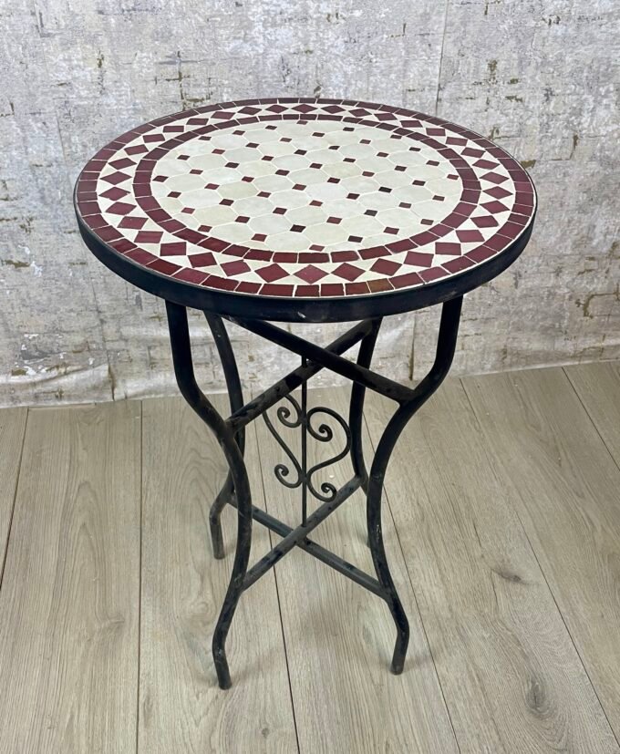 Moroccan Handmade Fern Red Round Table