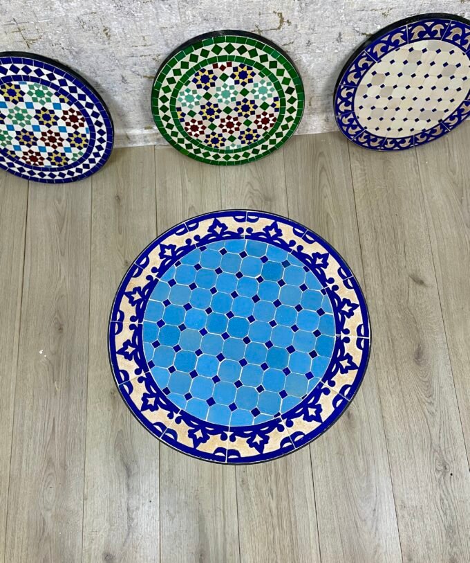 Handmade Moroccan Blue Mosaic Table