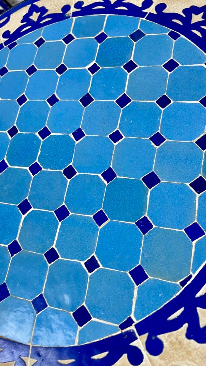 Handmade Moroccan Blue Mosaic Table