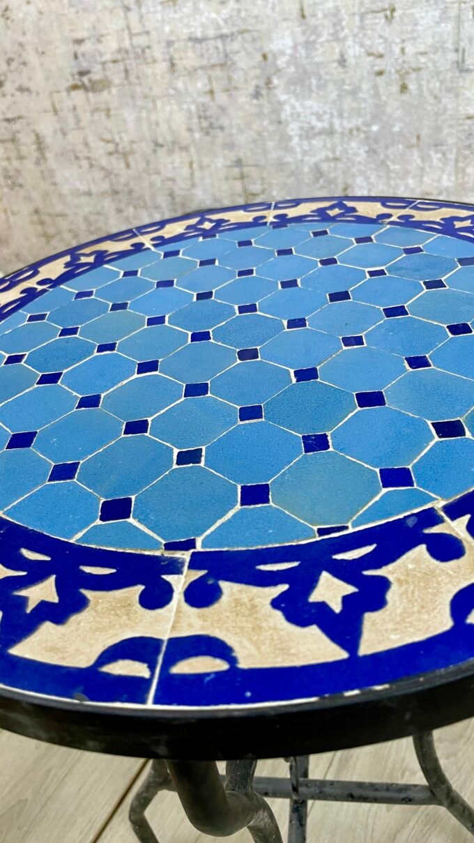Handmade Moroccan Blue Mosaic Table