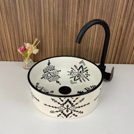 Wanderful Tatto Hand-painted Moroccan Ceramic bowl sink