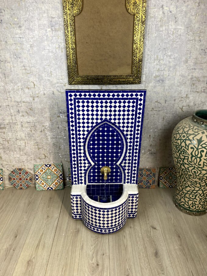 Blue Handmade Moroccan Mosaic Fountain