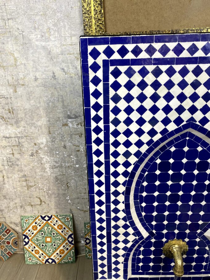 Blue Handmade Moroccan Mosaic Fountain
