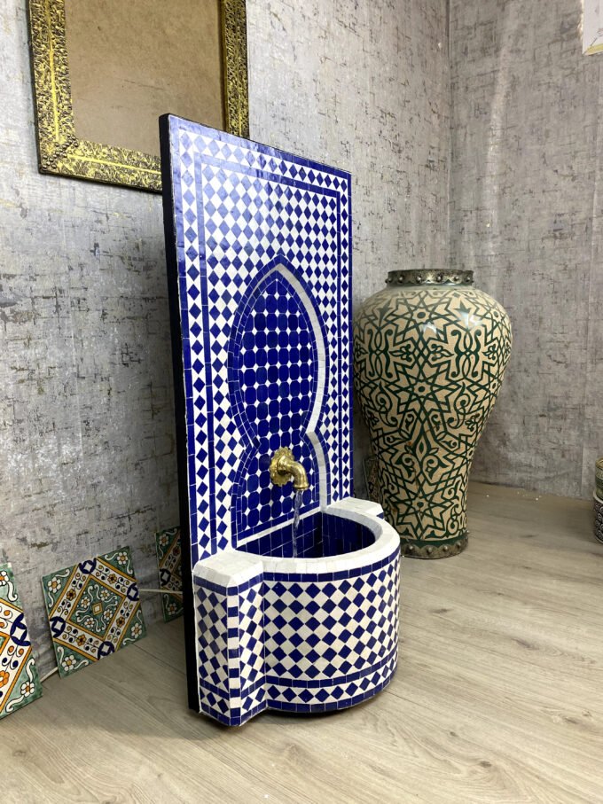 Blue Handmade Moroccan Mosaic Fountain