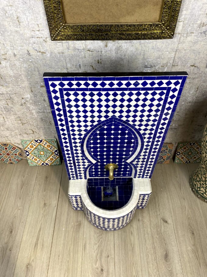 Blue Handmade Moroccan Mosaic Fountain
