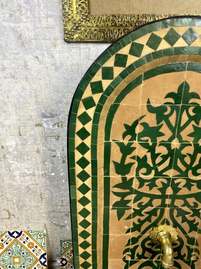 Handmade Green Moroccan Mosaic Fountain
