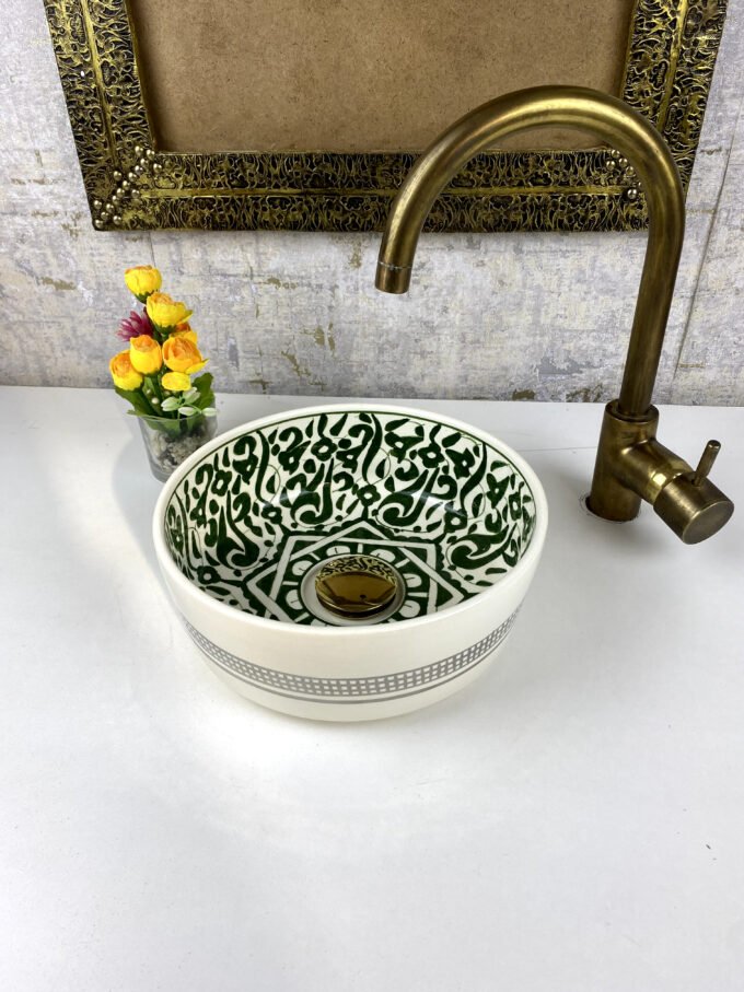 Moroccan Sink With Silver Modern-Artisanal
