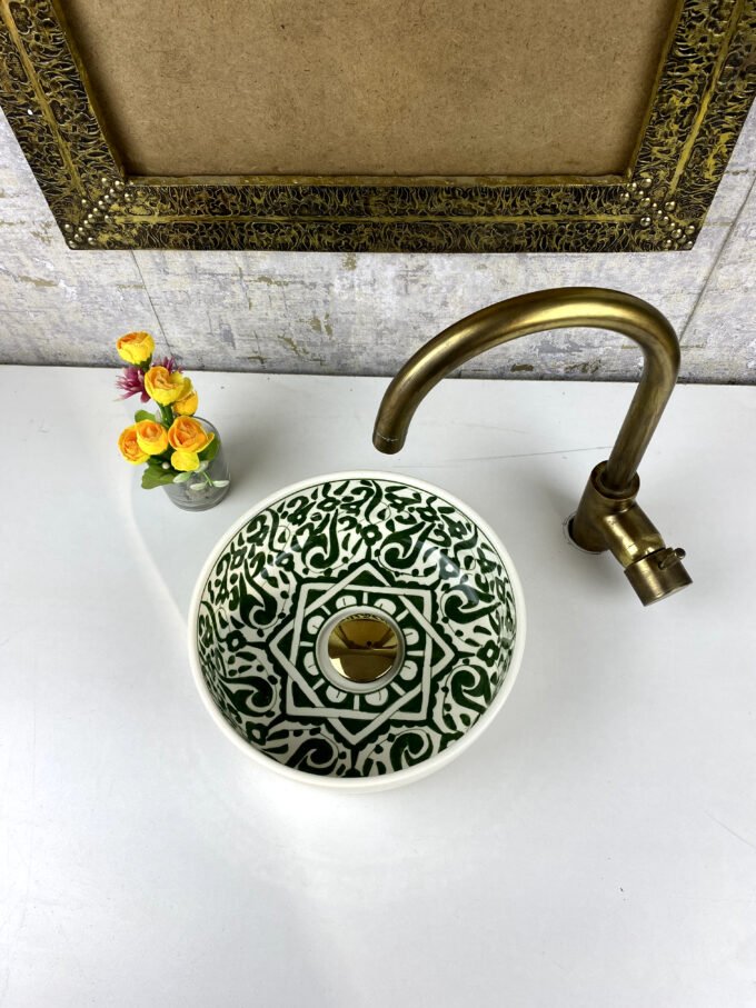 Moroccan Sink With Silver Modern-Artisanal