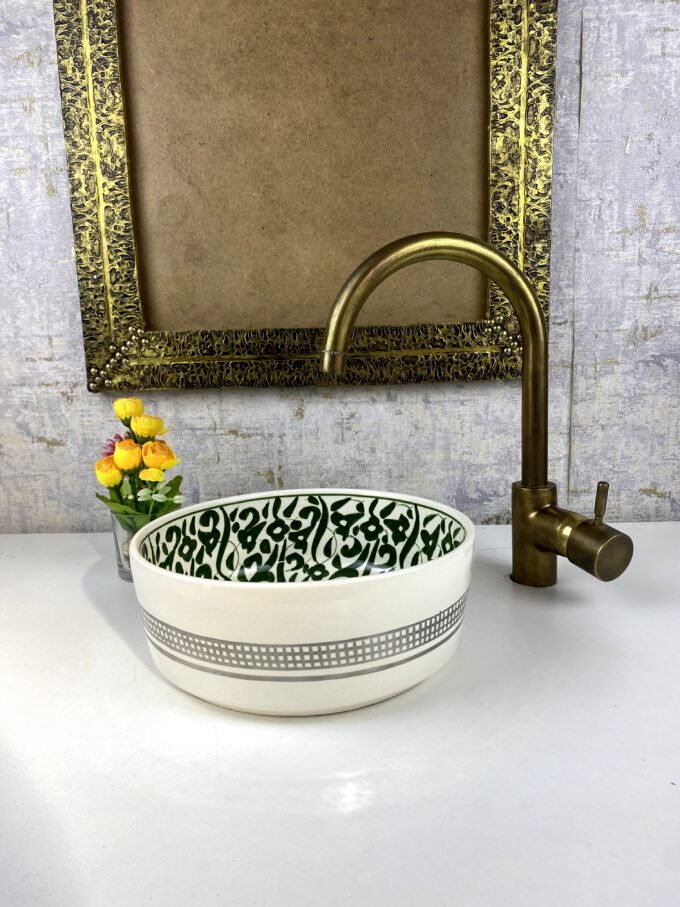 Moroccan Sink With Silver Modern-Artisanal