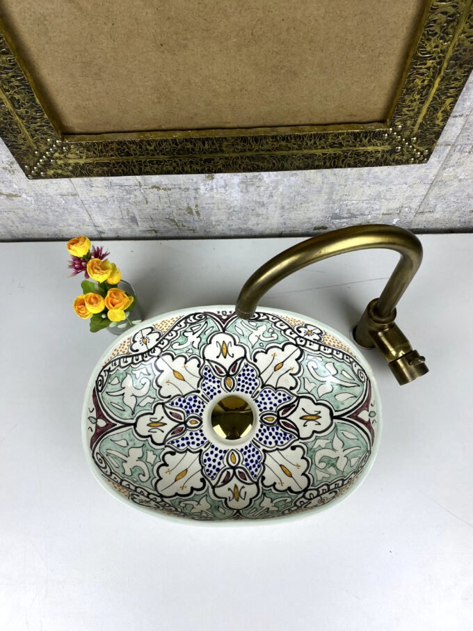 Elegance Moorish Handcrafted Moroccan Oval Sink