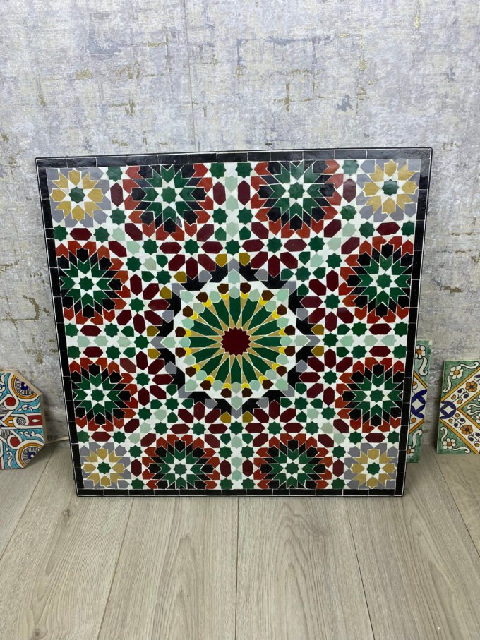 Exquisite Emerald Green Moroccan Mosaic TableTop