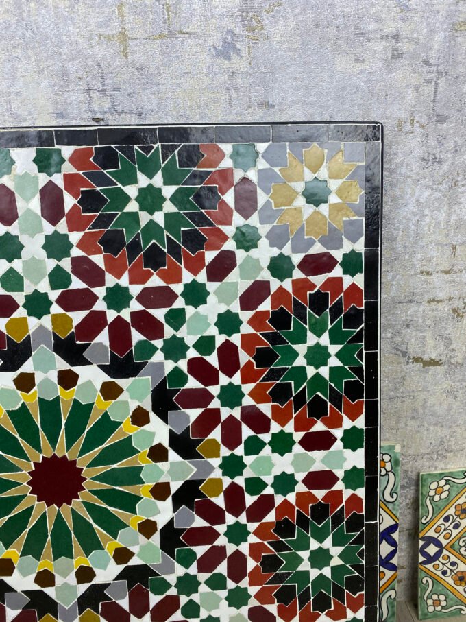 Exquisite Emerald Green Moroccan Mosaic TableTop