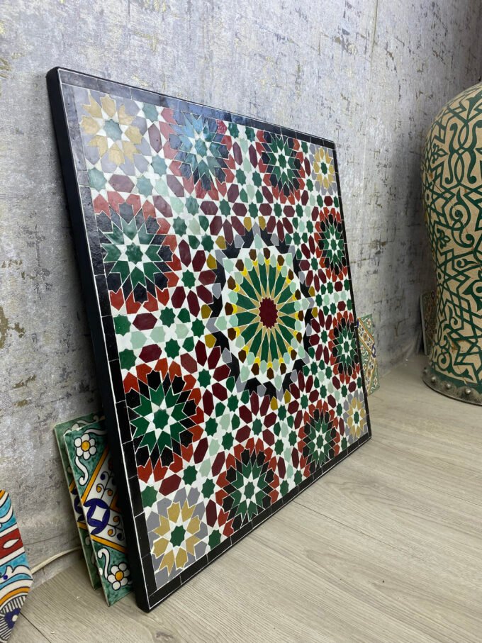 Exquisite Emerald Green Moroccan Mosaic TableTop