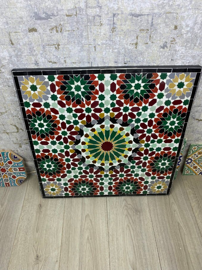 Exquisite Emerald Green Moroccan Mosaic TableTop