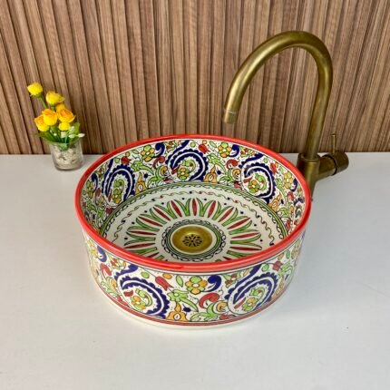 Moroccan Multicolor Bathroom Ceramic Vessel Sink - New Collection