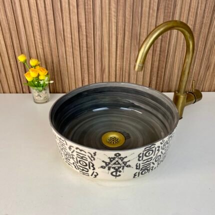 Moroccan Tatto Bathroom Ceramic Vessel Sink - New Collection