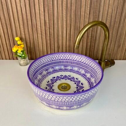 Handmade Moroccan Ceramic Bowl Sink For Bathroom