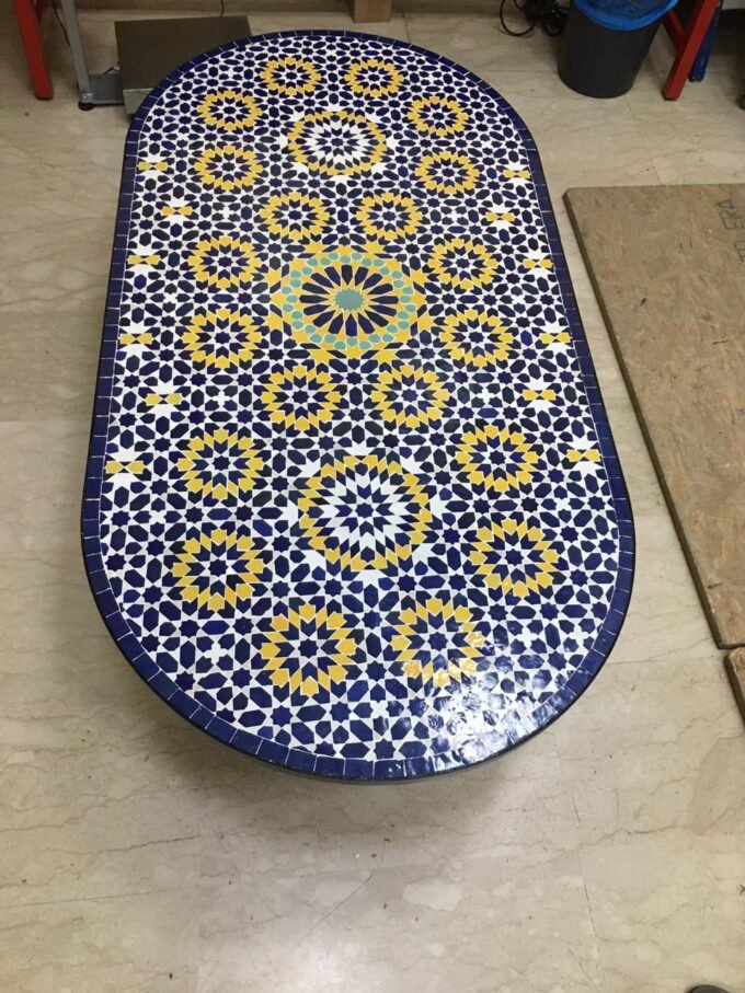 Exclusive Handcrfted Oval Moroccan Mosaic Table