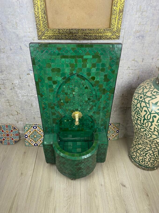 CUSTOMIZABLE Green Moroccan Mosaic Fountain