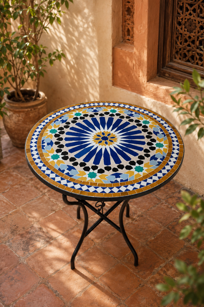 Moroccan Handcrafted Zellige Mosaic Table — MT001