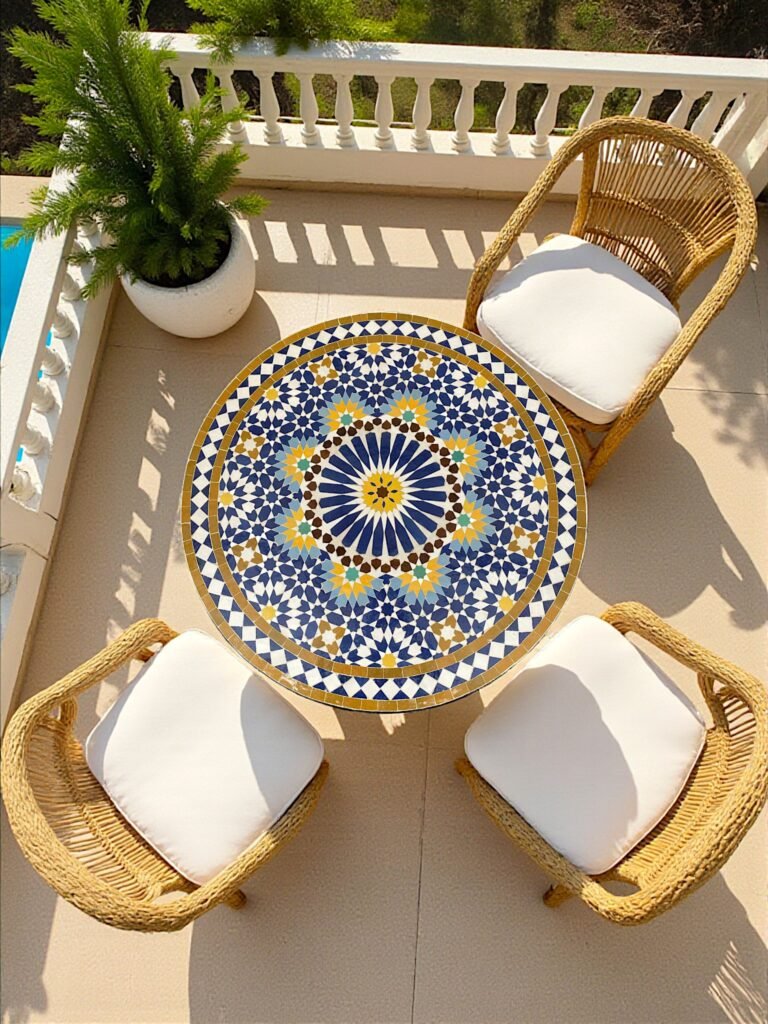 Handmade Moroccan Zellige Mosaic Table — MT0023