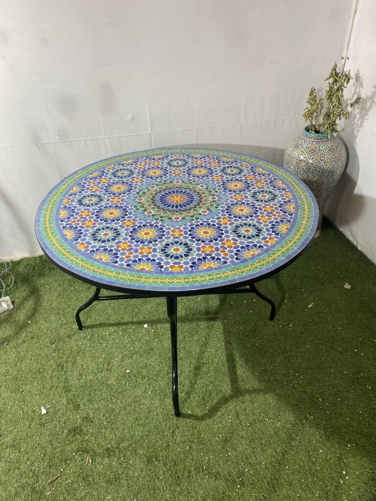 Handmade Moroccan Zellige Mosaic Table — MT0146