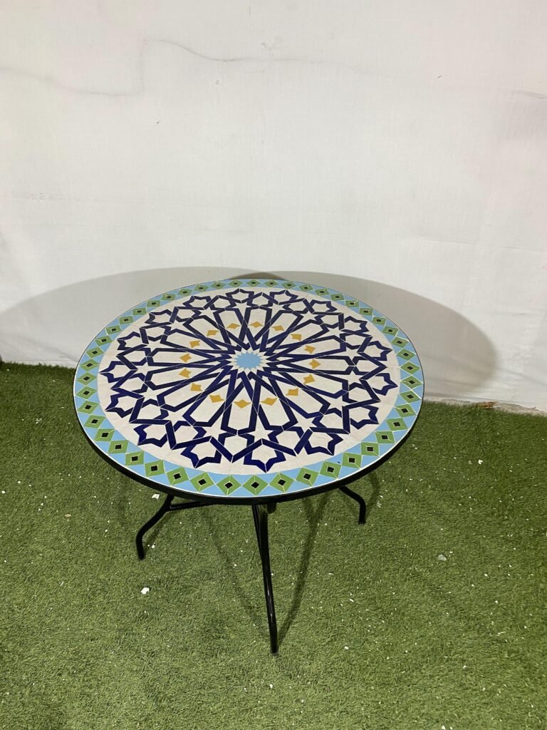Handmade Moroccan Zellige Mosaic Table — MT0145
