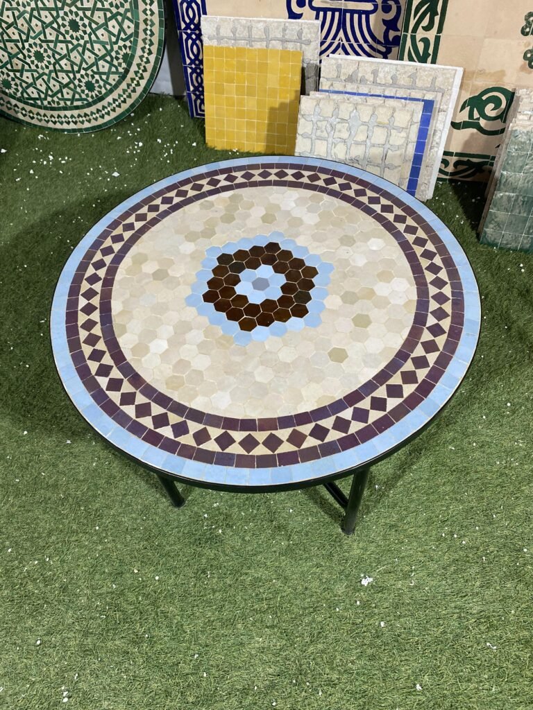 Handmade Moroccan Zellige Mosaic Table — MT0124