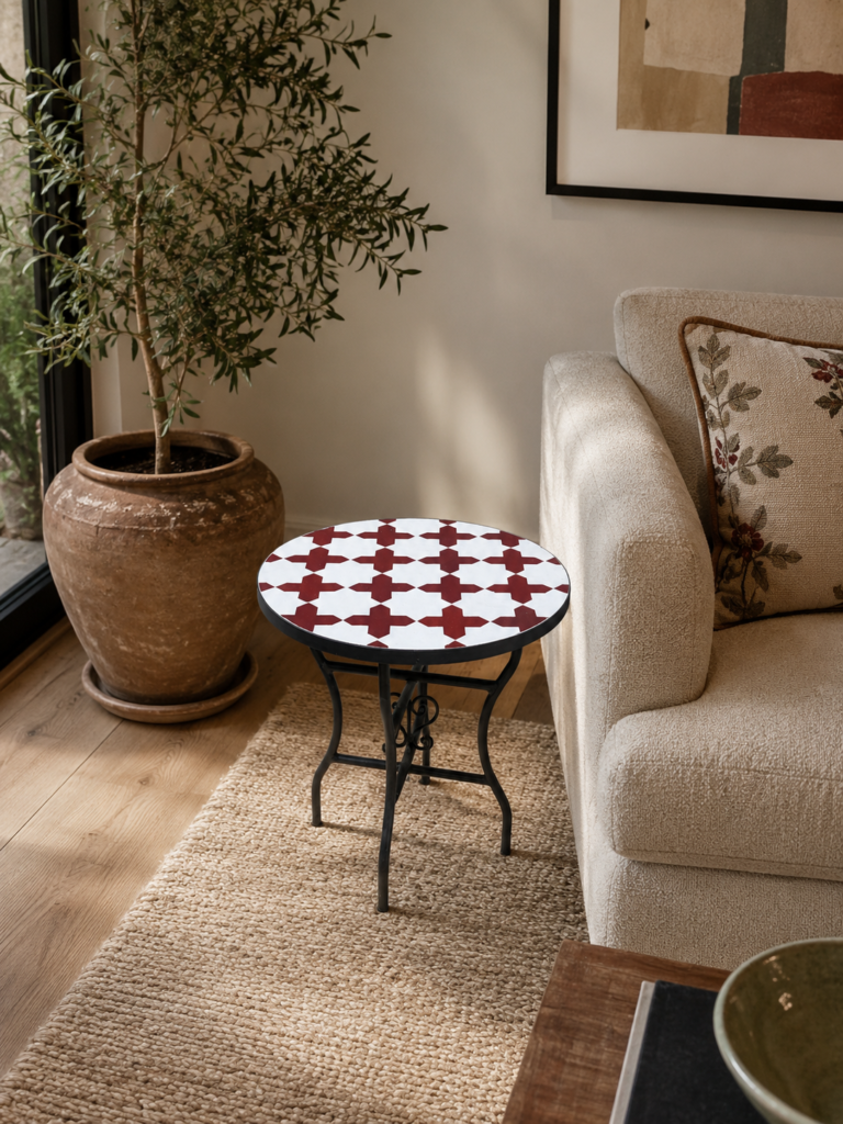 Handmade Moroccan Zellige Mosaic Table — MT0030