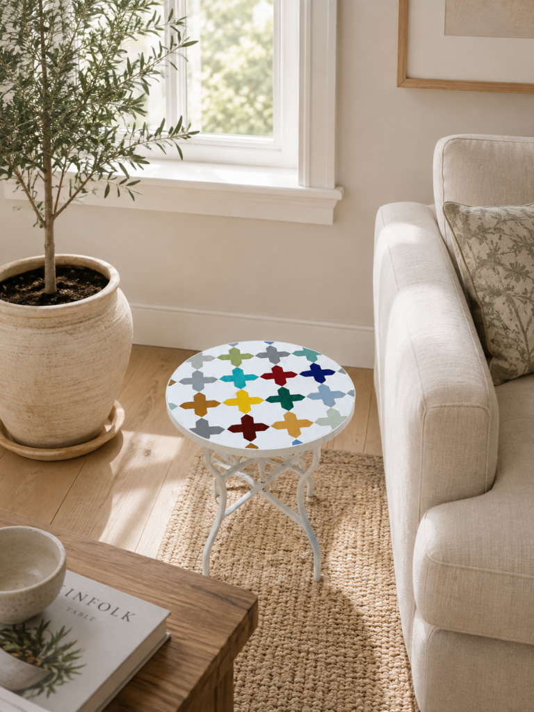 Handmade Moroccan Zellige Mosaic Table — MT0034