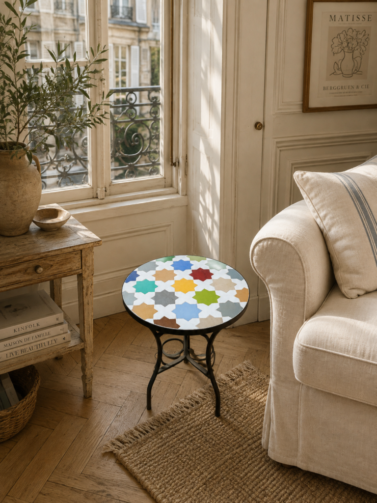 Handmade Moroccan Zellige Mosaic Table — MT0035