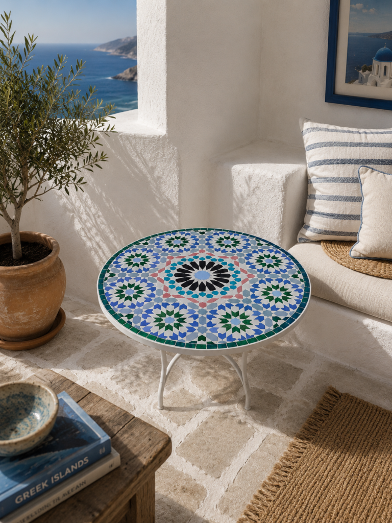 Handmade Moroccan Zellige Mosaic Table — MT0040