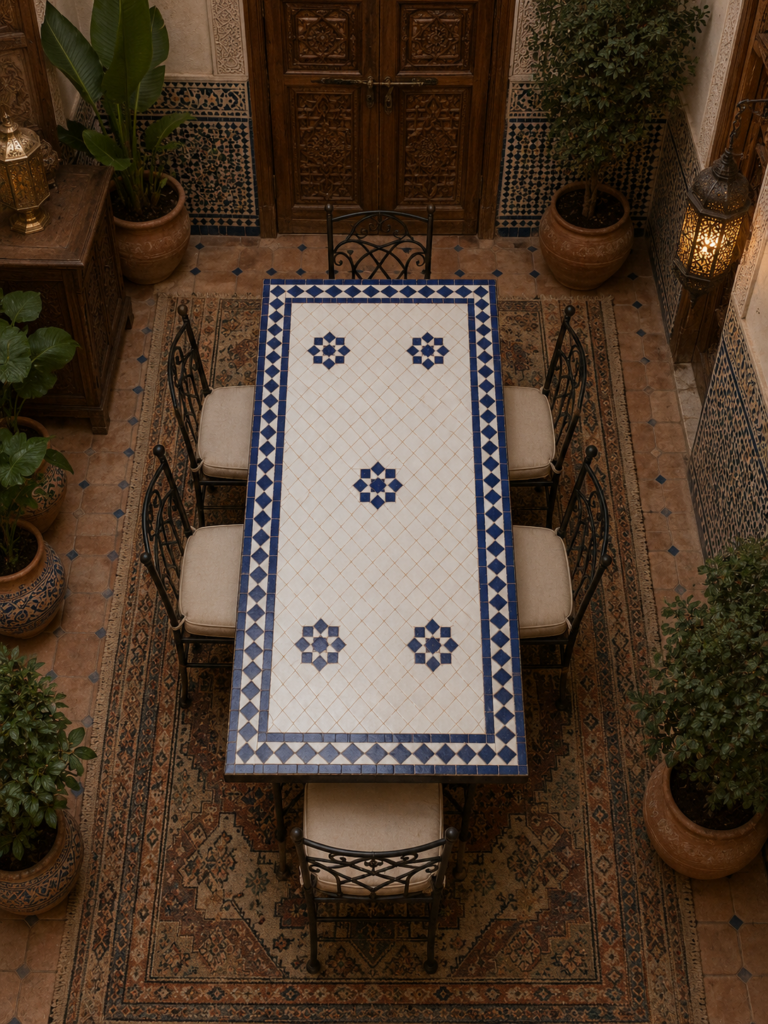 Handmade Moroccan Zellige Mosaic Table — MT0126