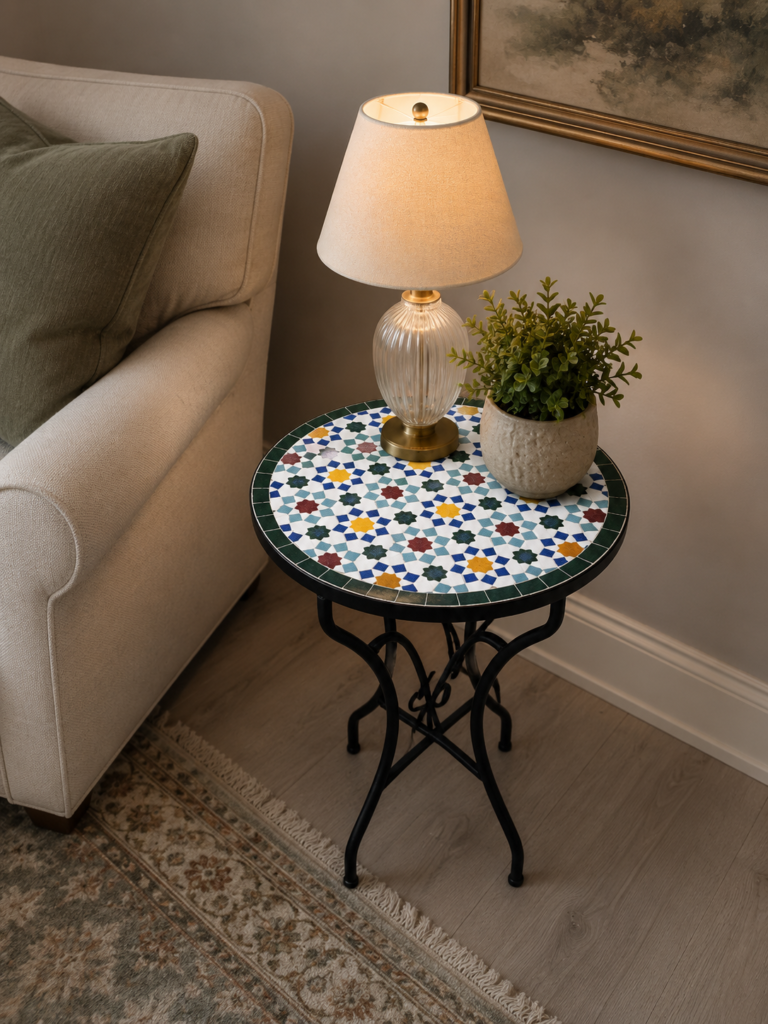 Handmade Moroccan Zellige Mosaic Table — MT0081
