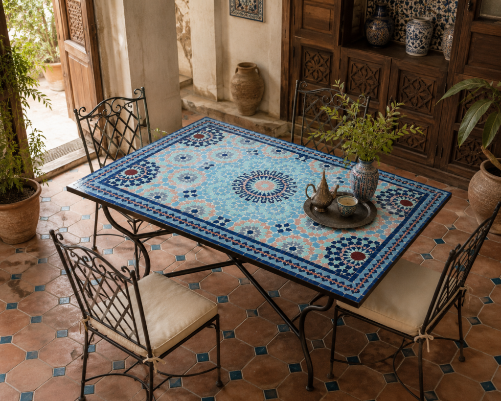 Handmade Moroccan Zellige Mosaic Table — MT0175